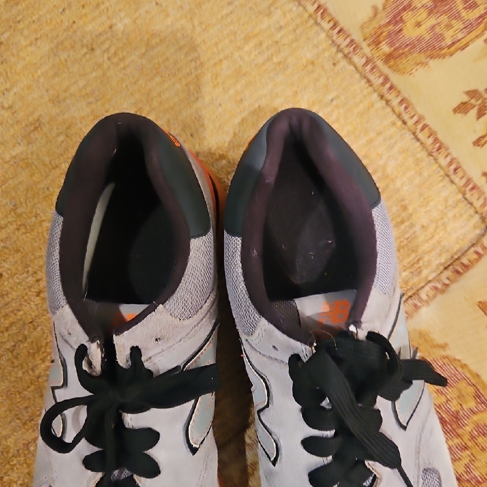 New Balance Men's Sneakers in Gray and Orange - Picture 5 of 6